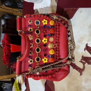 Dolce and Gabbaba Sicily leather handbag